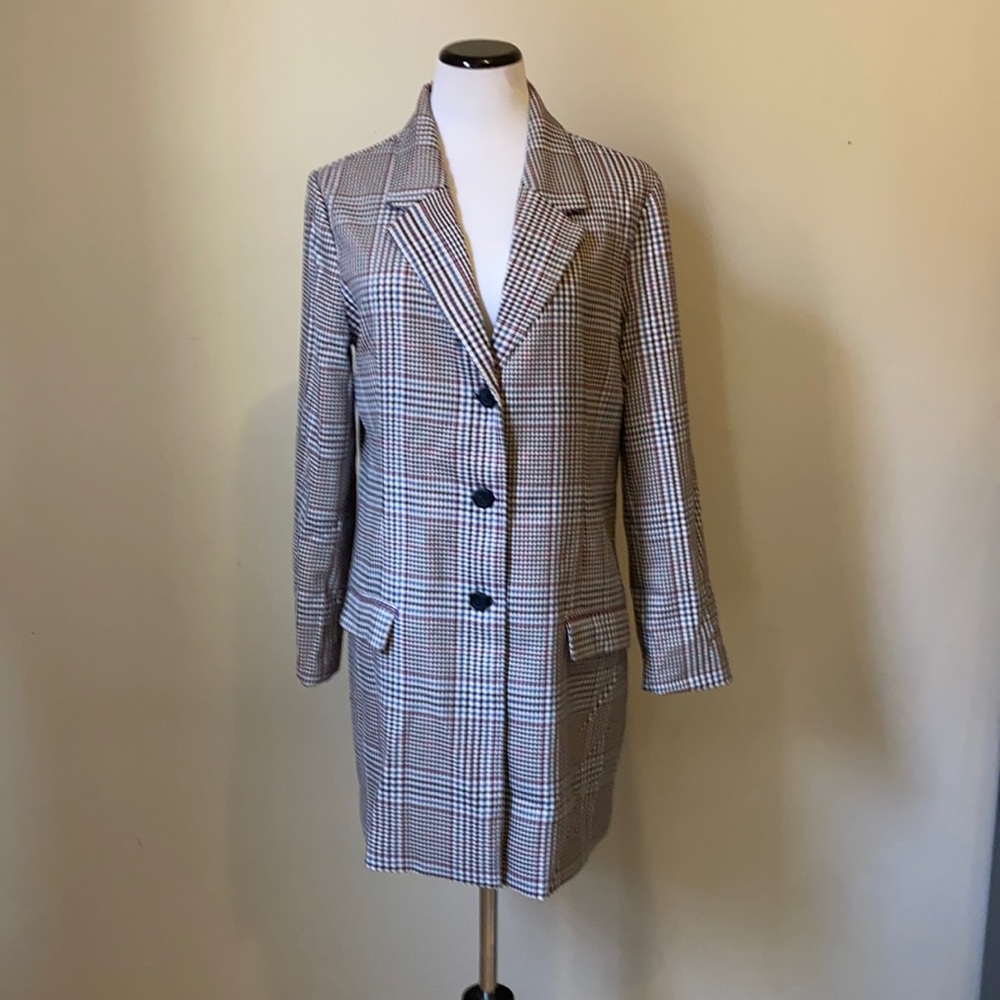 BB Dakota Plaid Coat - Black and White